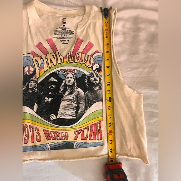 Pink Floyd Cream Graphic Crop Top NWOT - Picture 5 of 5